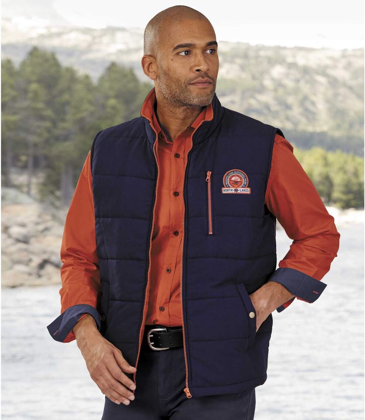 Men's Navy Puffer Vest Atlas For Men