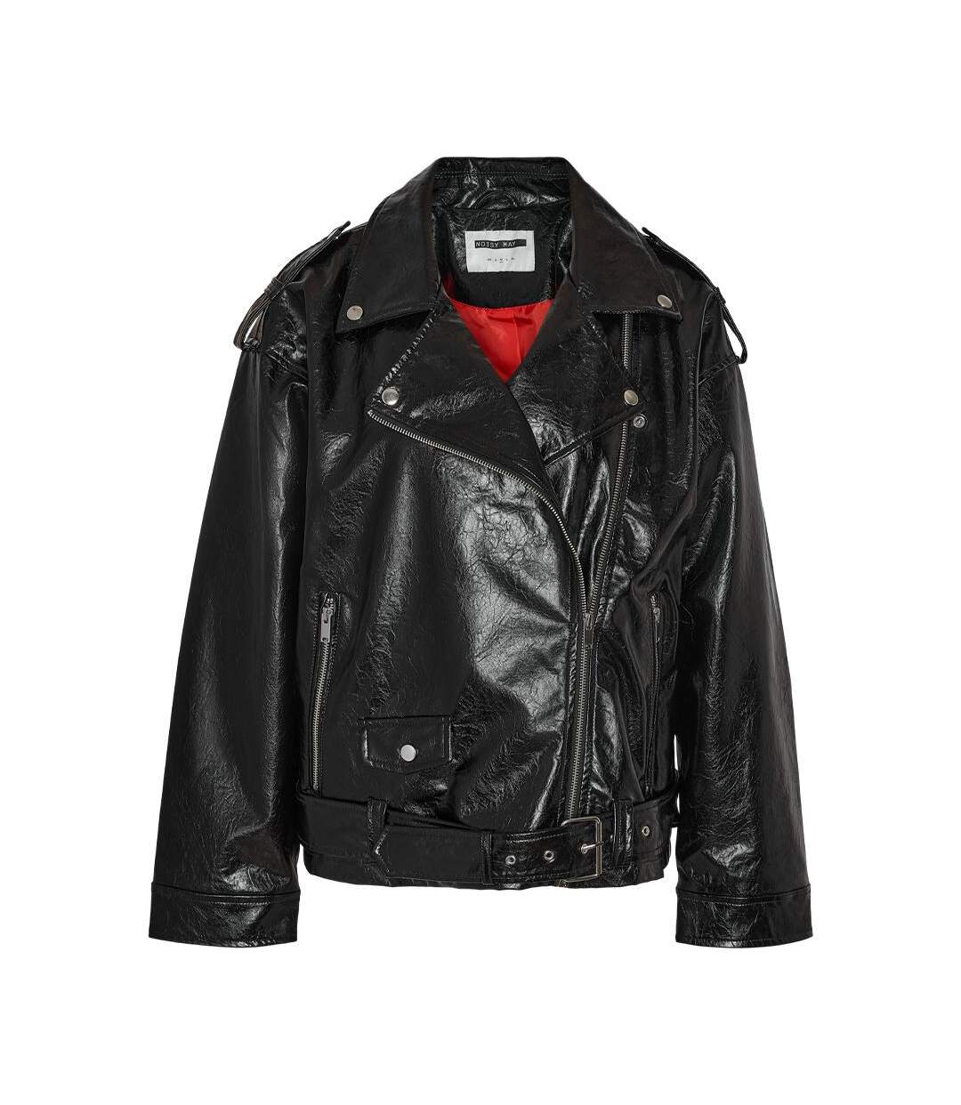 Veste Similicuir Noir Femme Noisy May  Paulina Biker - L-1