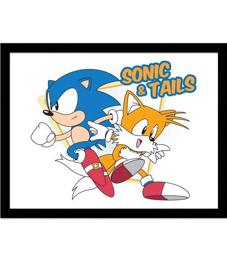 Sonic The Hedgehog - Poster encadré (Blanc / Bleu / Jaune) (30 cm x 40 cm) - UTPM8660