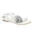 Leather Collection Womens/Ladies Flat Toe Loop Sandals With Decorative Tassels (White) - UTKM436