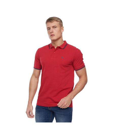 Mens Upwood Polo Shirt Red Bewley & Ritch