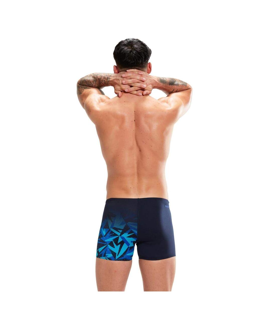 Short De Bain Motif/style Géométrique Hyper Boom Homme Noir Bleu Speedo-3