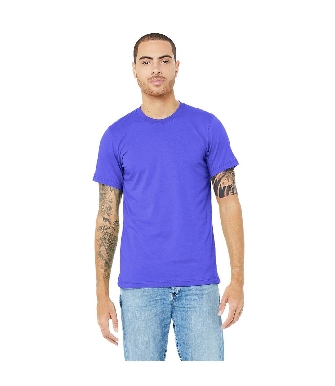 Canvas T-shirt Jersey Hommes Bleu Marine Chiné Bella + Canvas-1