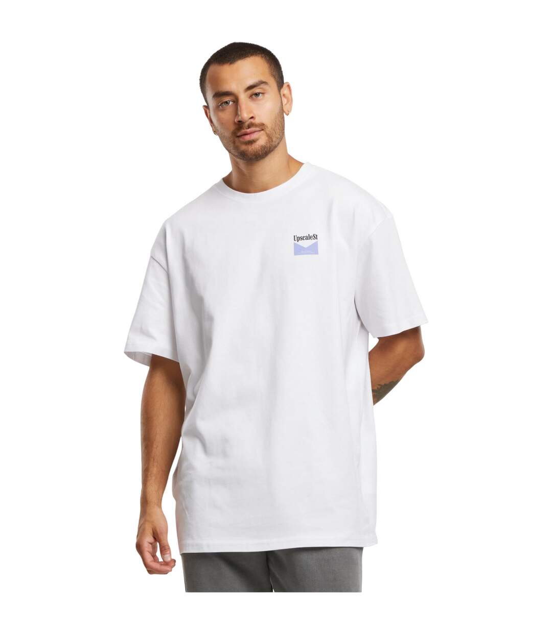 Mens Live Bold Oversized T-shirt Blanc Mister Tee-1