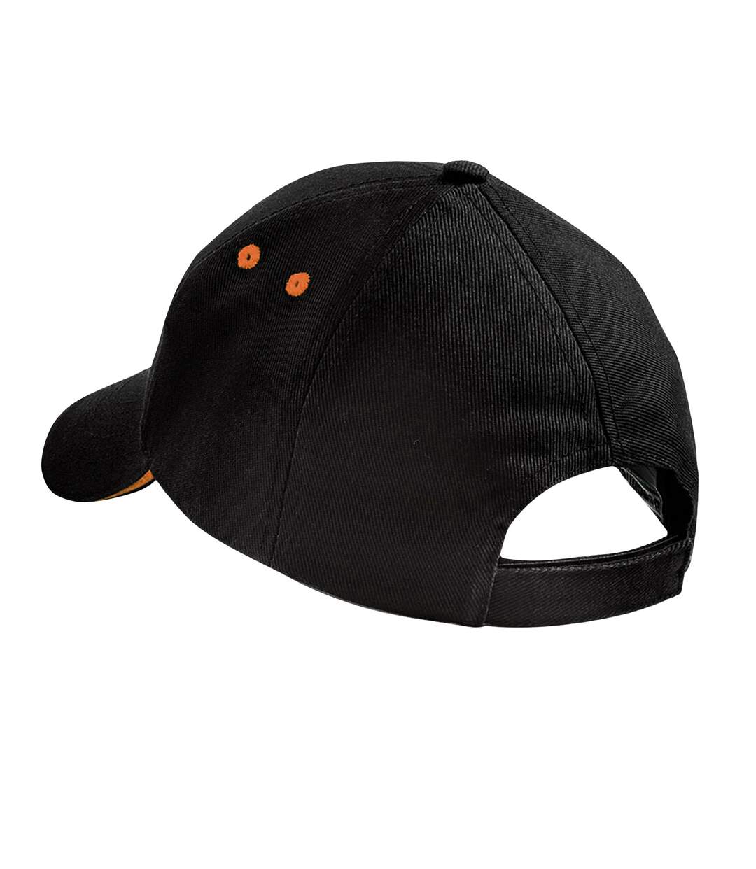 Unisex adult ultimate sandwich peak cap black/orange Beechfield-2