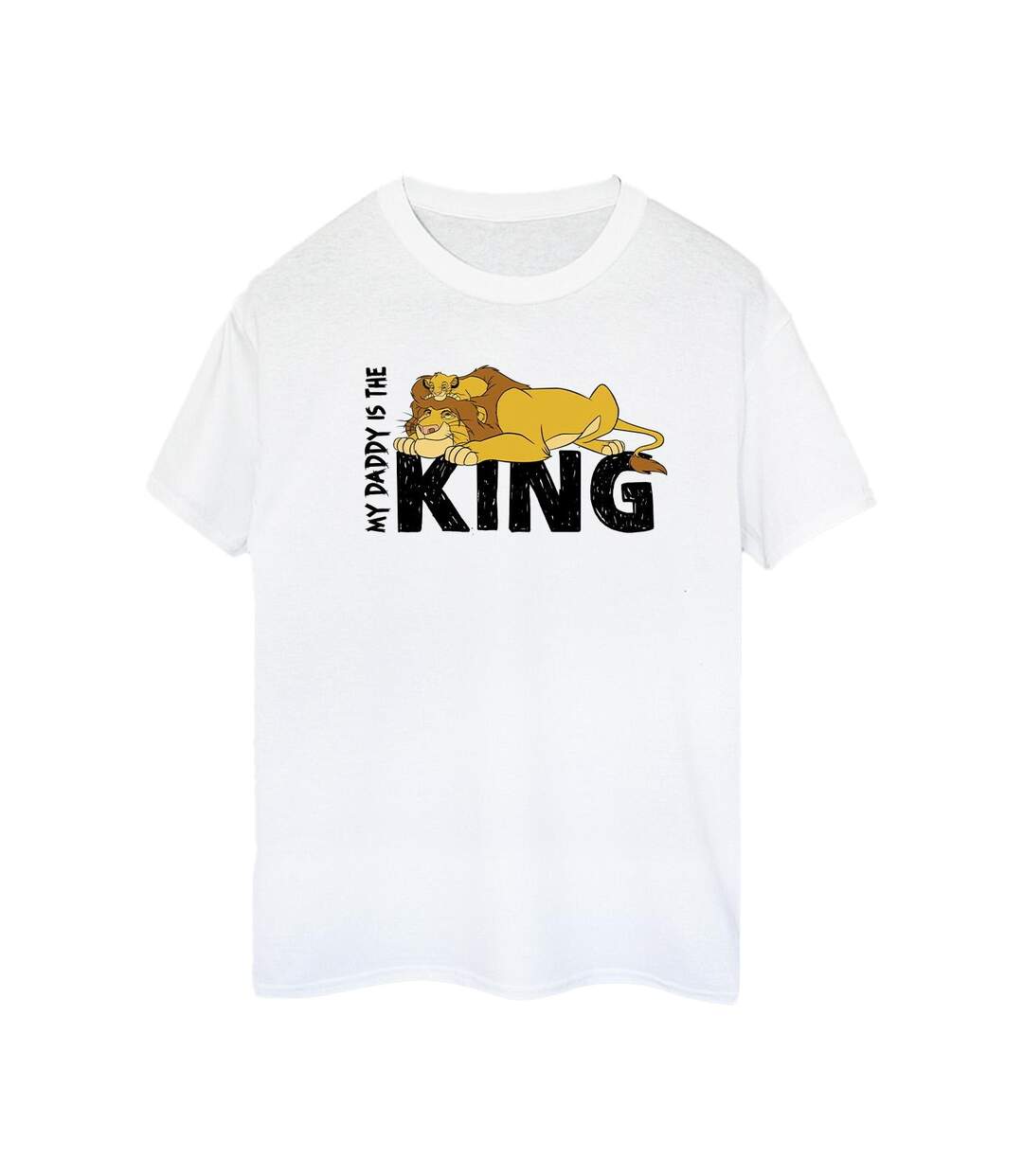 Disney Womens/Ladies The Lion King Daddy Is King Cotton Boyfriend T-Shirt (Blanc) - UTBI29519-1