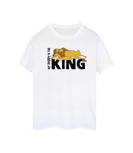 Disney Womens/Ladies The Lion King Daddy Is King Cotton Boyfriend T-Shirt (Blanc) - UTBI29519
