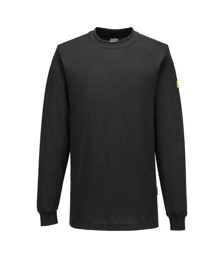 Mens Anti-static Long-sleeved T-shirt Black Portwest