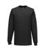 Mens Anti-static Long-sleeved T-shirt Black Portwest-1