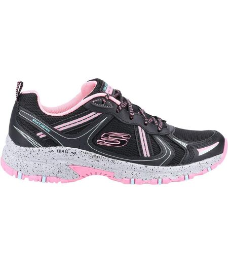 Skechers Womens/Ladies Hillcrest Vast Adventure Leather Shoes (Black/Hot Pink) - UTFS8208