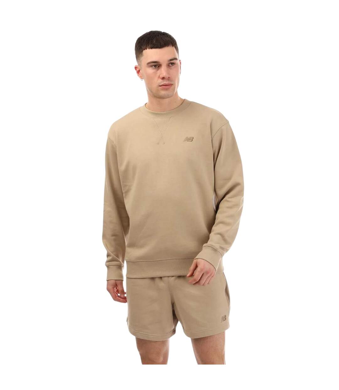 Mens French Terry Crew Neck Sweatshirt Stone New Balance-2