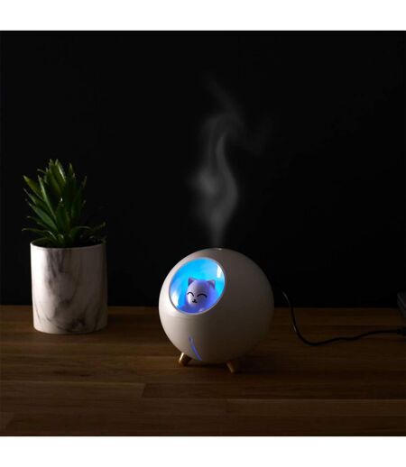 Diffuseur de Parfum Led Chat 11cm Blanc