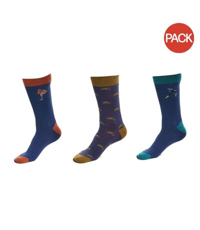 Pack of 3  Mens animals socks  blue Laurence Llewelyn-Bowen