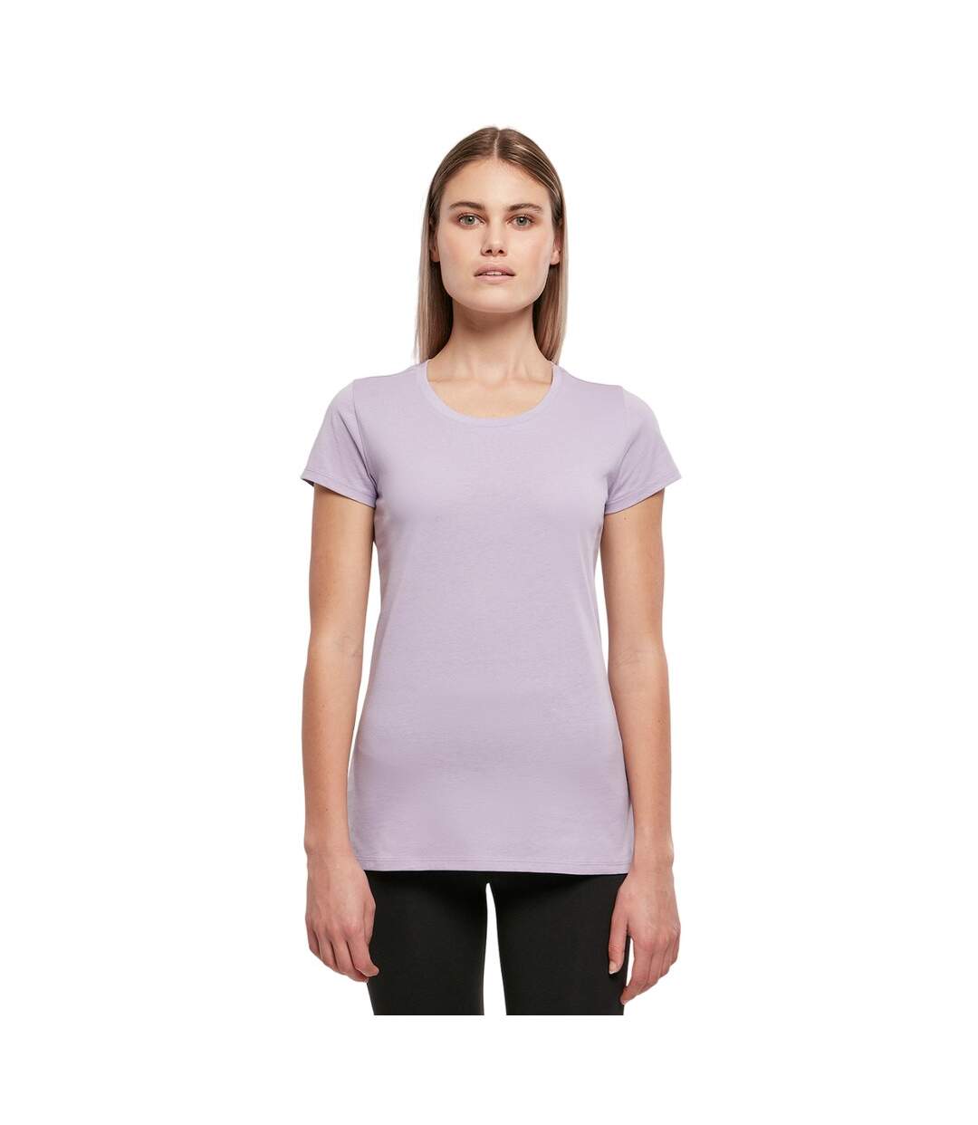 Womens/ladies basic t-shirt lilac Build Your Brand-2