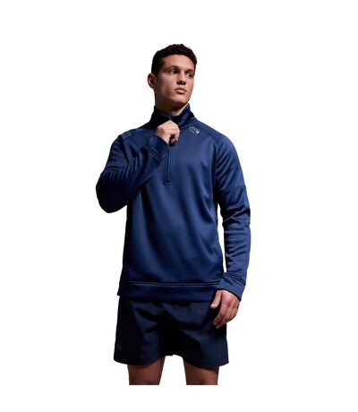 Mens Half Zip Fleece Top Medieval Blue Canterbury