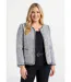 Veste courte sans col tissu effet tweed-1