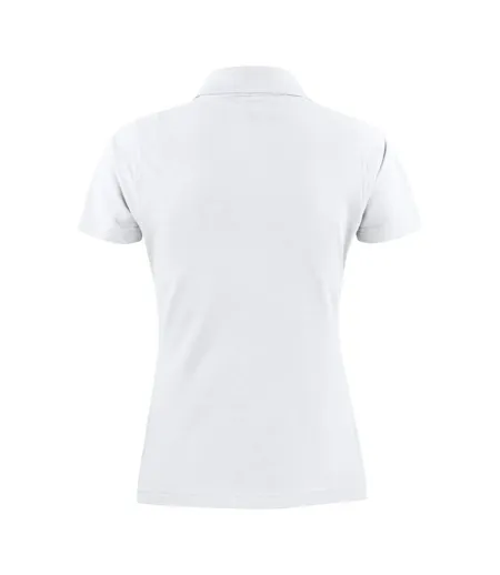 Womens/ladies Surf Light Melange Polo Shirt White Printer