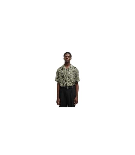 Mens Abstract Regular Short-sleeved Shirt Green Hugo