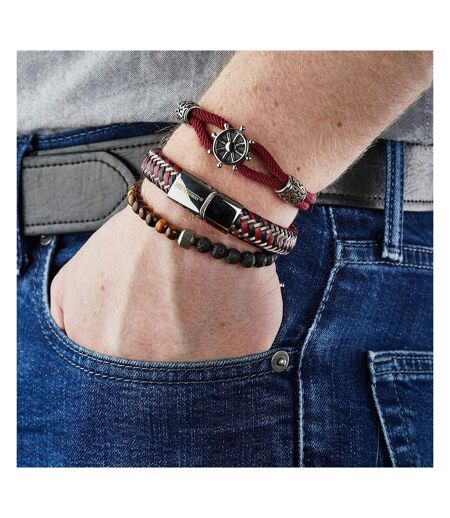 Bracelet perles noir/marron homme geographical norway 315049 - taille unique