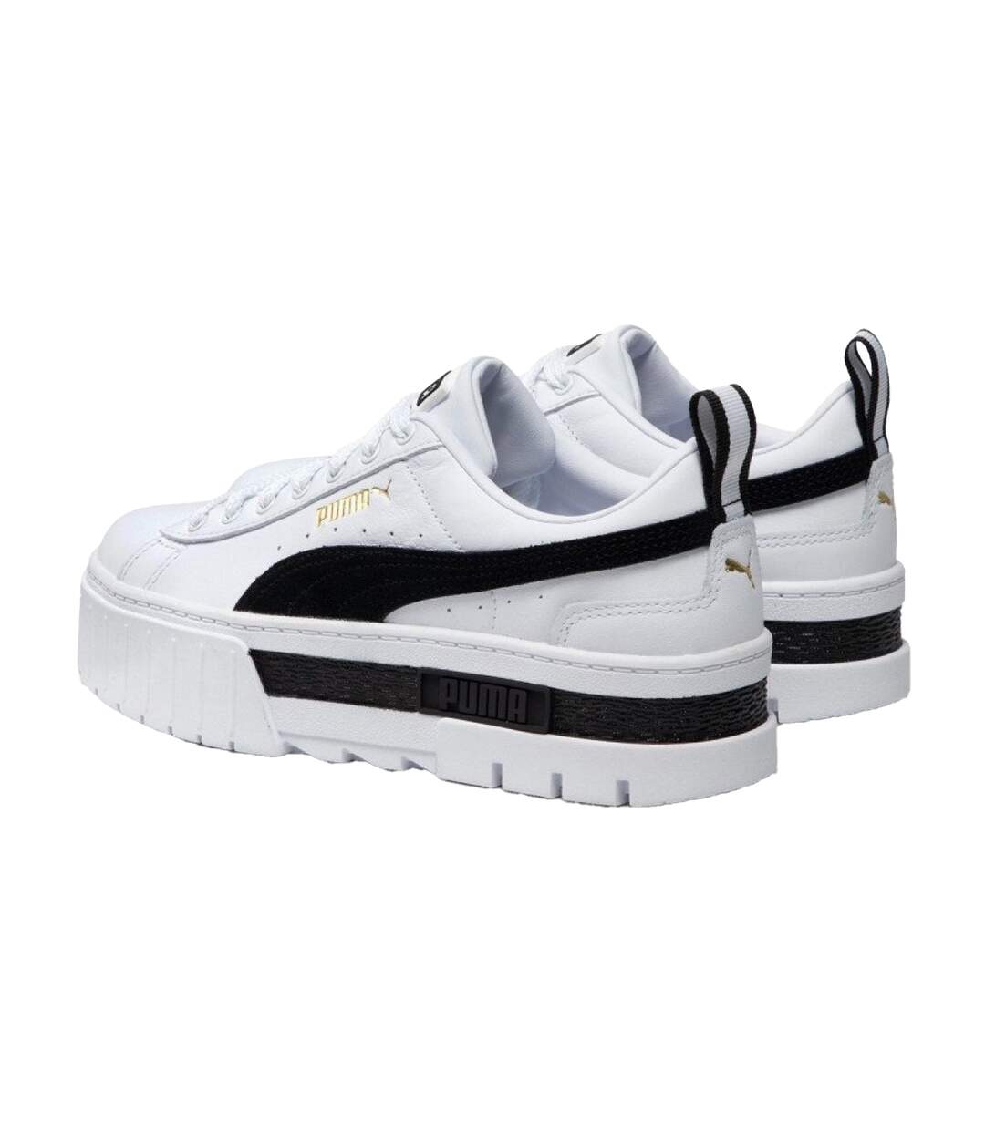 Femmes/dames Mayze Baskets En Cuir Blanc Puma-2