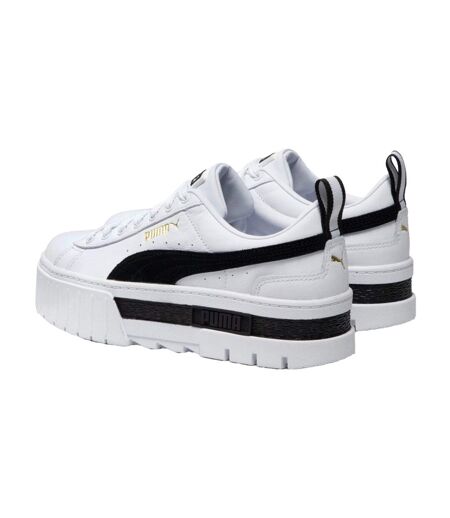 Femmes/dames Mayze Baskets En Cuir Blanc Puma