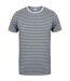 Skinni Fit Striped - T-shirt à manches courtes - Adulte unisexe (Gris chiné/Blanc) - UTRW5499