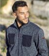 Men's Brushed Fleece Jacket - Mottled Navy Atlas For Men