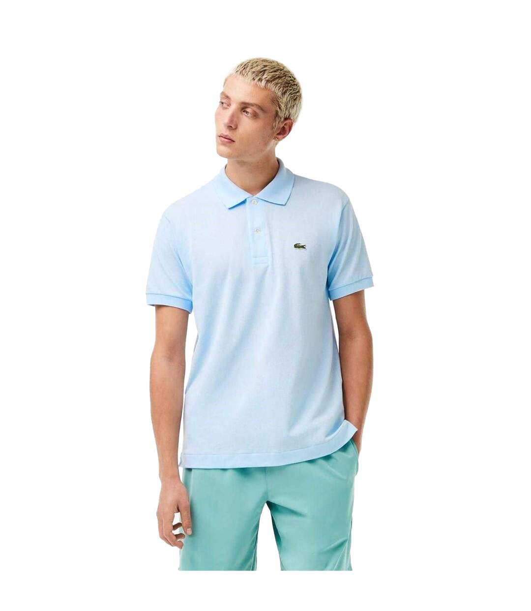 Mens Classic Short-sleeved Polo Shirt Light Blue Lacoste-4