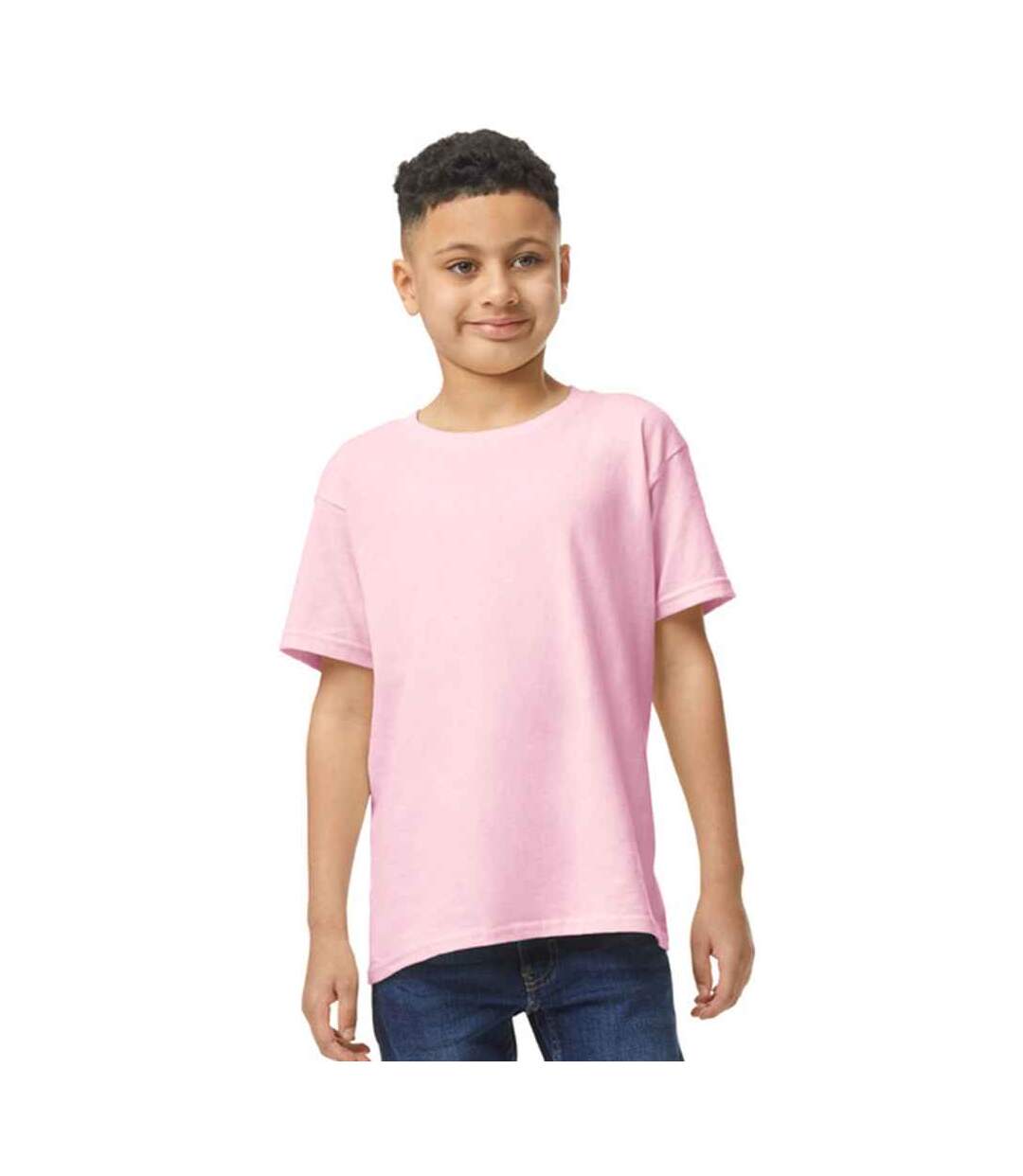 T-shirt enfant rose clair Gildan-1