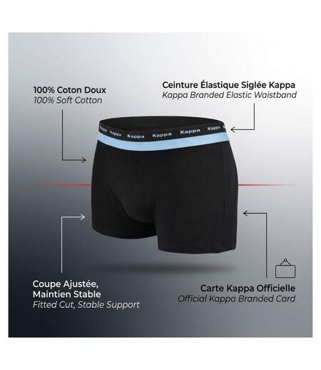 KAPPA Boxers Homme Lot de 3, Coton, Ceinture Élastique Siglée Kappa