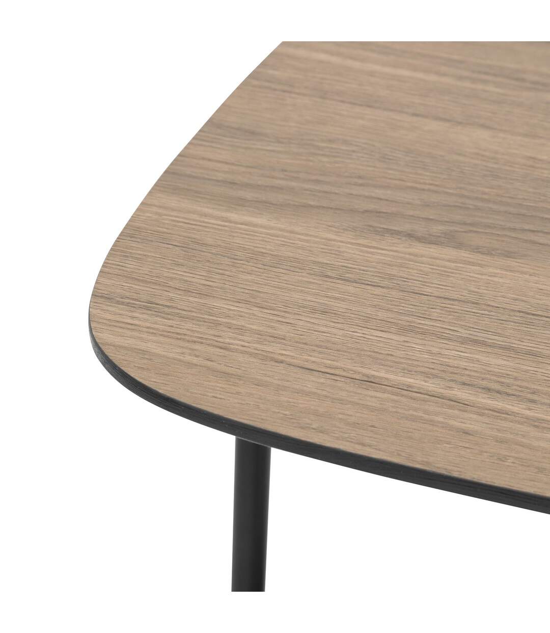 Table à café effet bois et métal HODIA - Noir-3
