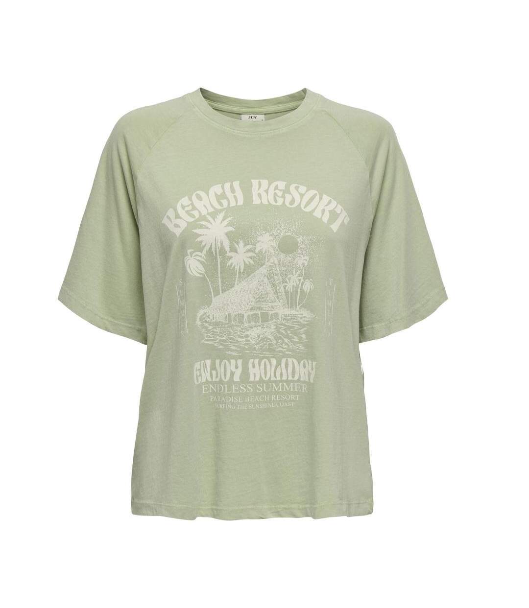 T-shirt vert/beige femme jdy smoke - l-1