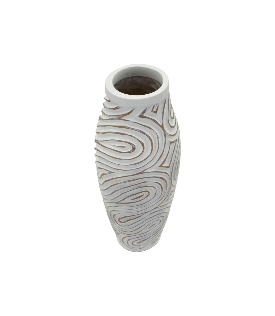 Vase Design en Résine Oblix 50cm Blanc-2