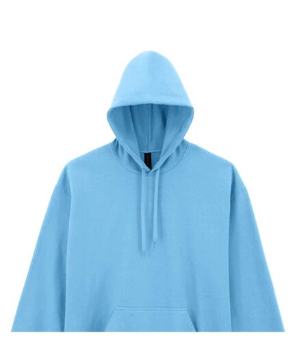 Mens midweight soft touch hoodie sky blue Gildan