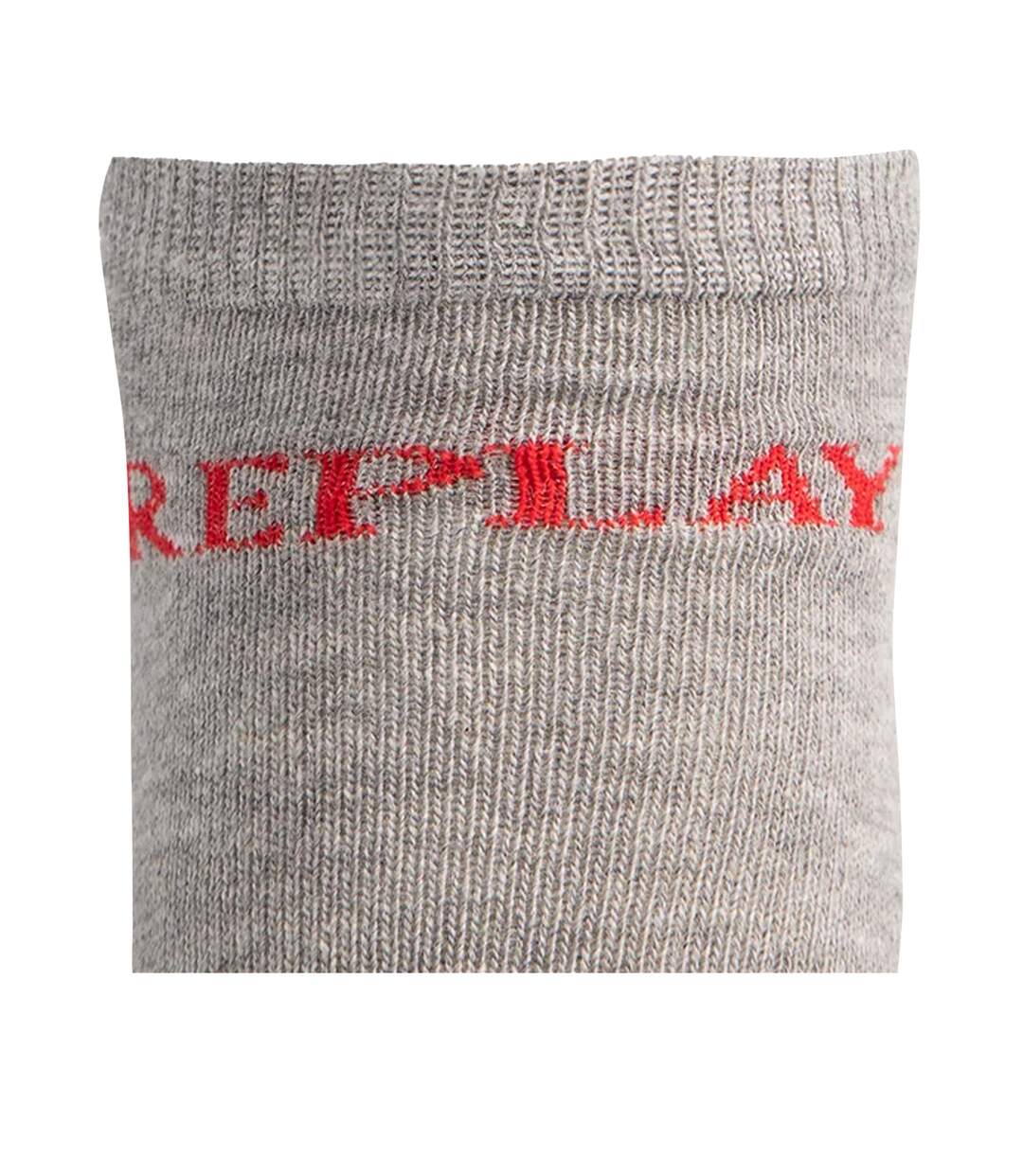 Socquettes Motif/style Logo Adulte Gris Chiné Replay-4