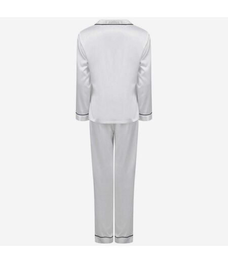 Towel City Womens/Ladies Satin Long PJ Set (White) - UTPC4071