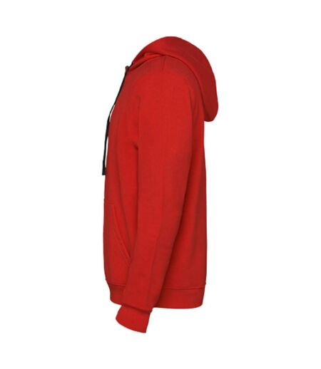 Sweat à capuche urban homme rouge / noir uni Roly