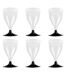 Lot de 6 Verres à Vin Réutilisable Plastique 18cl Noir-1