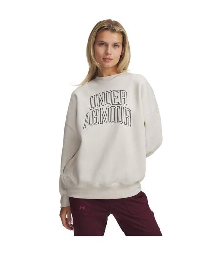 Womens/ladies Rival Fleece Relaxed Fit Sweatshirt White Under Armour