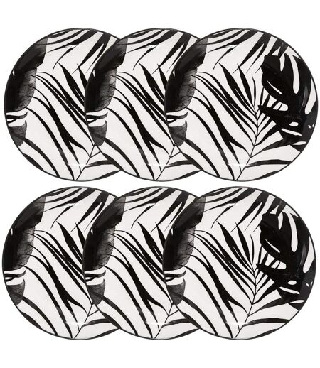 Lot de 6 Assiettes à Dessert Palme 19cm Noir