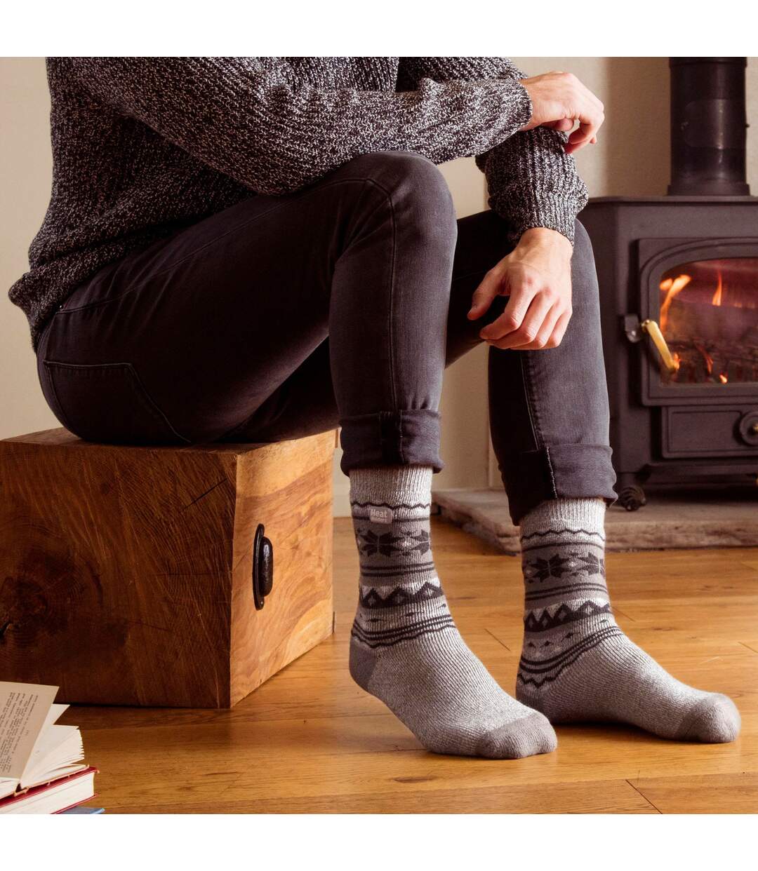 3 Pairs Mens Thin Lightweight Thermal Dress Socks for Winter-4
