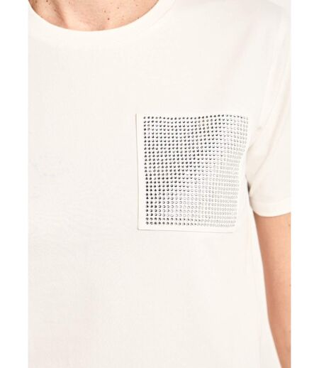 T-shirt boîte manches courtes strass