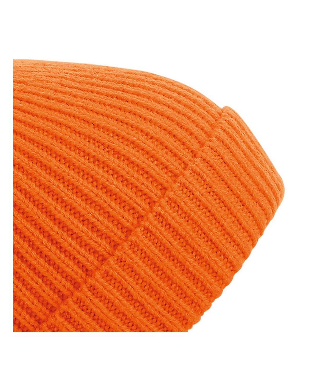 Beechfield Unisex Engineered Knit Ribbed Pom Pom Beanie (Orange) - UTRW7313-3