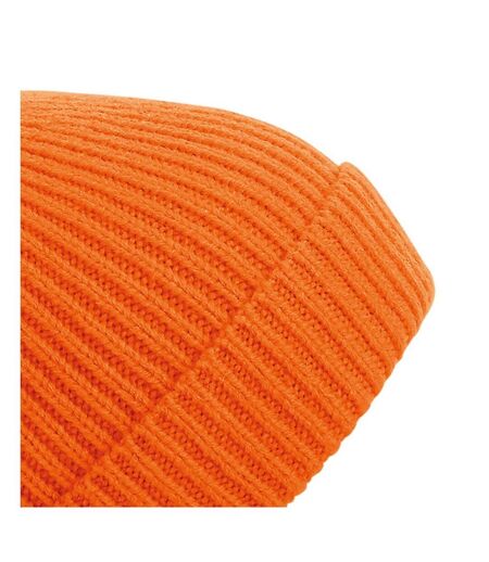 Beechfield Unisex Engineered Knit Ribbed Pom Pom Beanie (Orange) - UTRW7313