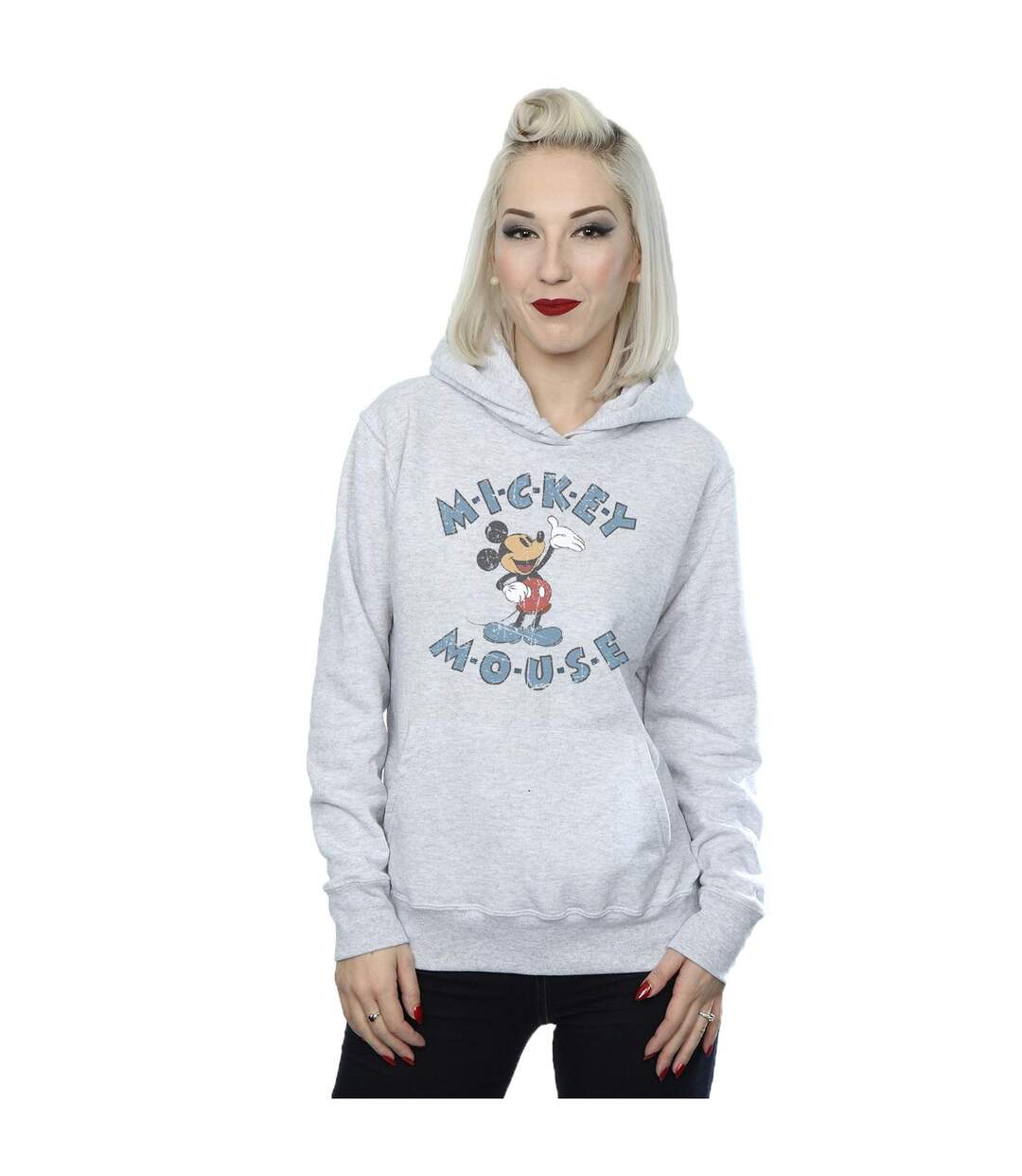 Disney - Sweat à capuche MICKEY MOUSE DASH - Femme (Gris chiné) - UTBI11442-2
