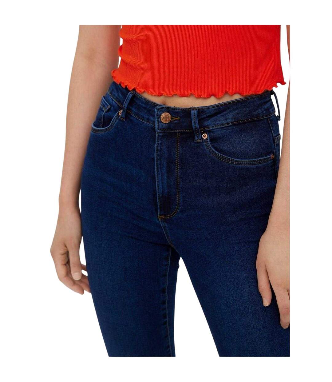 Womens/ladies Denim Skinny Jeans Dark Blue Vero Moda-4