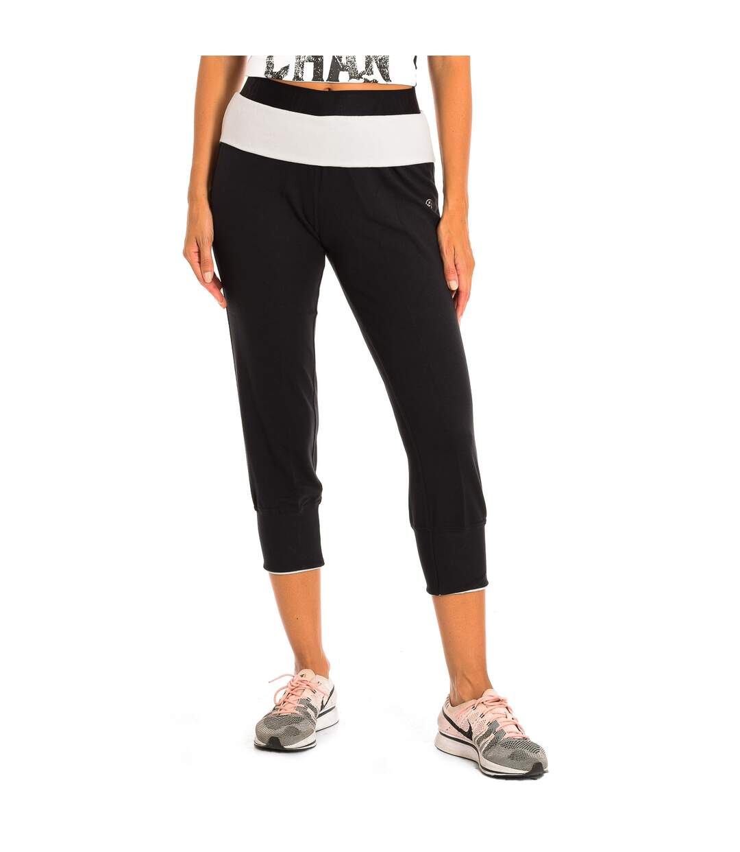 Women's Sports Pirate Pants with Elastic Waist Z1B00253-1