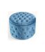 Pouf Rond Design en Velours Visalni 60cm Bleu-2