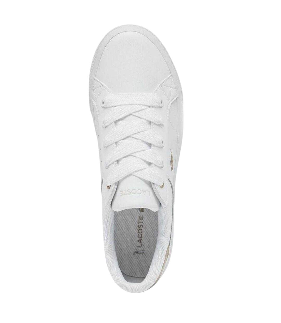 Womens/ladies Ziane Leather Platform Trainers White Bronze Lacoste-2