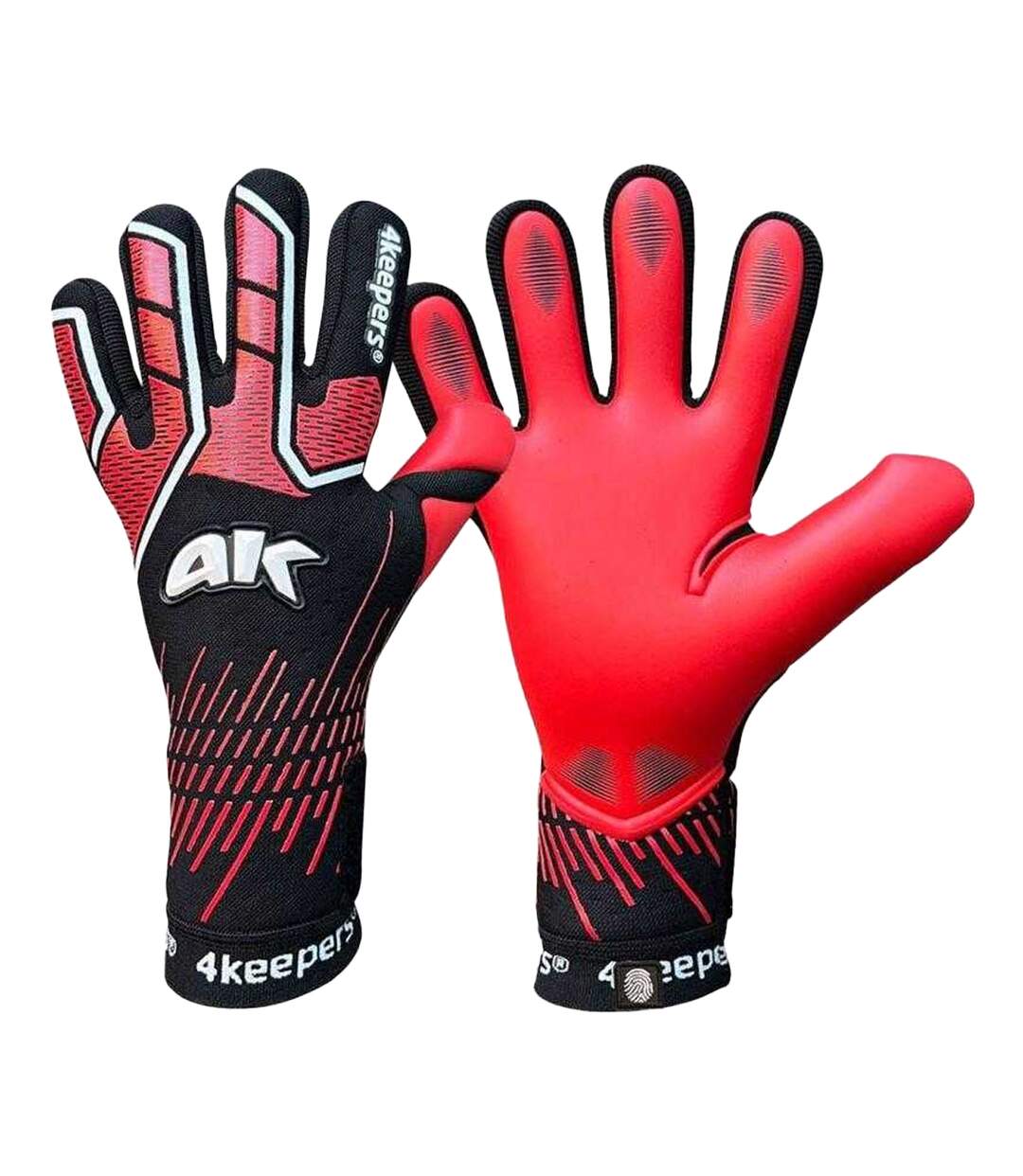 Gants De Gardien De But Adulte Noir Rouge 4Keepers-3